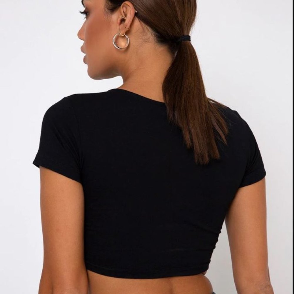 Motel Rocks Double Dragon Graphic Crop Top - Size S - Picture 5 of 10